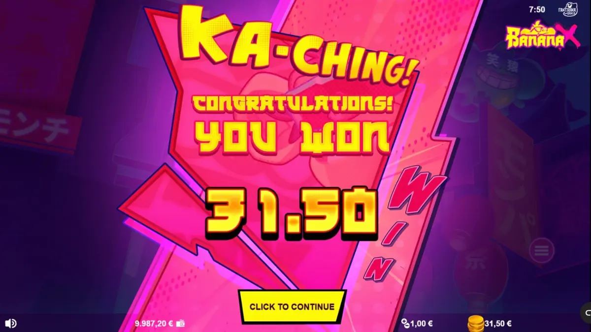 Tampilan visual neon dan penuh warna dari permainan slot Banana X