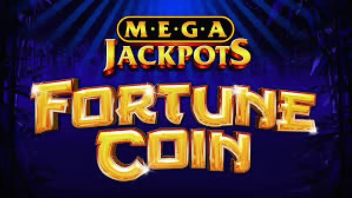 Tampilan visual slot Fortune Coin Mega Jackpot dengan nuansa emas dan simbol keberuntungan Asia