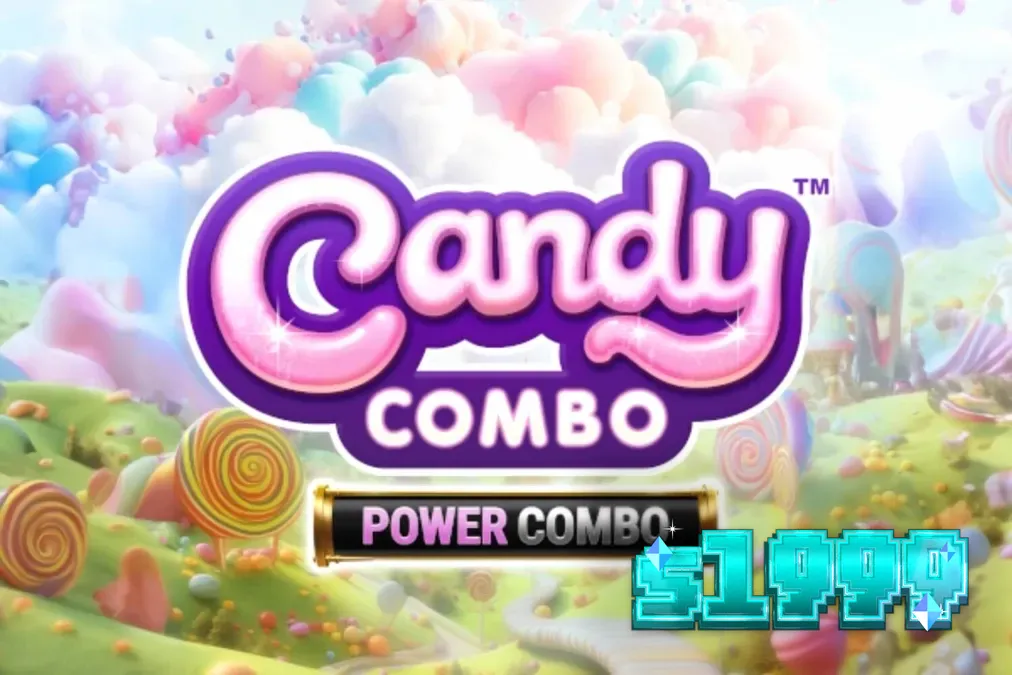 Tampilan visual kerajaan permen dalam slot Candy Combo Power Combo King Millions